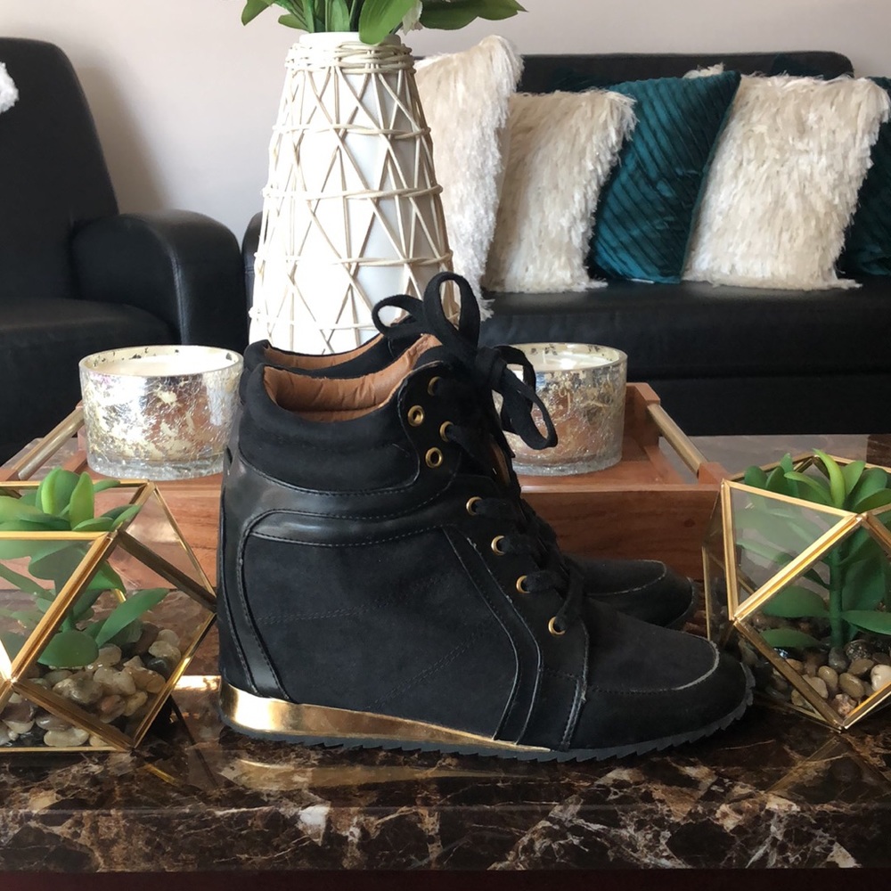 Black Heeled Sneakers